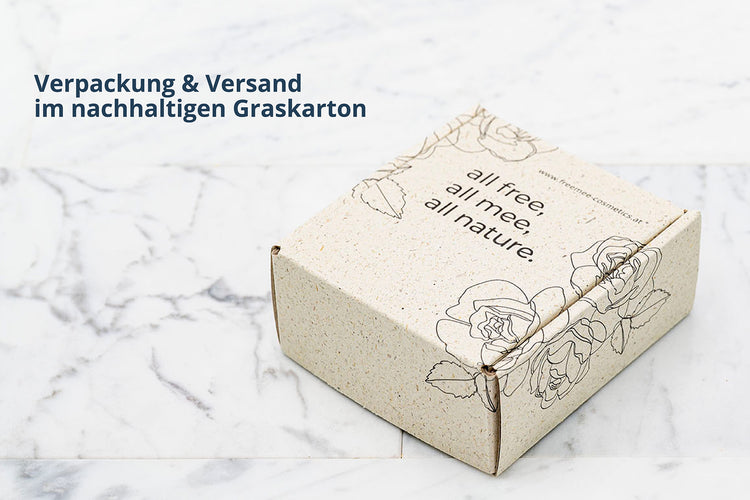 Verpackung und Versand im nachhaltigen Graskarton
